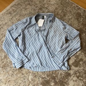 NWT H&M Blue/White Striped Blouse